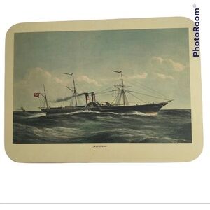 Scully & Scully “Waterloo” Tall Ship Lacquered Front, Felt Back Placemat